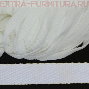 Шнур плоский шир.15мм (+/-1мм), арт.22с33, цв. белый, уп.100м