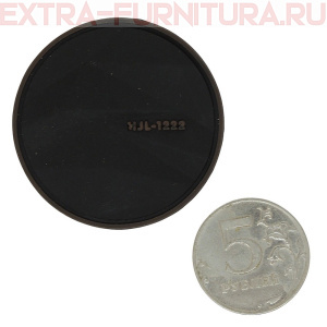 Нашивка силиконовая круг с рельефом 4,5см черный