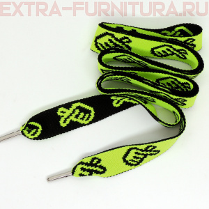 Шнурки плоские 130см, шир.23мм, Ручка, цв.салатовый