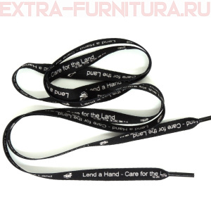 Шнурки плоские 130см, шир.10мм, Lead a Hand, цв.черный