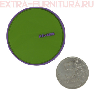Нашивка силиконовая круг с рельефом 4,5см светло-зеленый