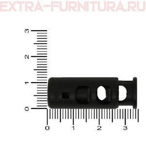 Фиксатор цилиндр двухдырочный, цв.черный, полиамид, уп.500шт, ПМ *