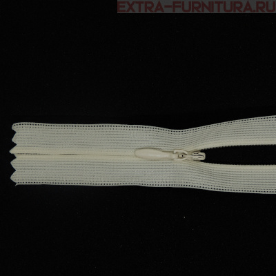 Молния потайная № 3, 50 см, цв. 306 молочный п/э пл.9,3 гр/м