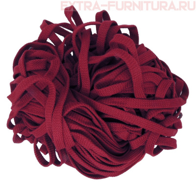 Шнур плоский х/б 12мм, цв.бордовый 127, уп.50м, пл. 9,88 гр/м