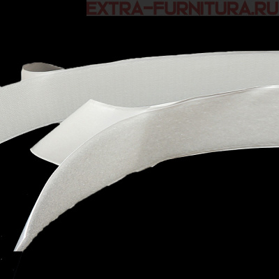  Лента контакт 25мм цв.белый 101 (25м) клеевая