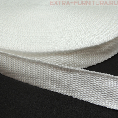 Стропа шир.30мм, цв. белый, уп.50м, пл. 11,7 гр/м