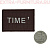 Нашивка под кожу прямоугольник "TIME" 6*4,3см коричневый