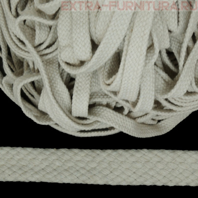 Шнур плоский х/б 12мм, цв.бежевый светлый 103, уп.50м, пл. 9,88 гр/м