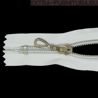 Молния спираль декор Т7 18см цв.белый/серебро н/р